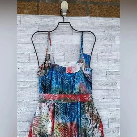 SUKISO WOMEN'S JULIET HIGH TO LOW DRESS IN RAINBOW SNAKESKIN LARGE - Picture 10 of 14